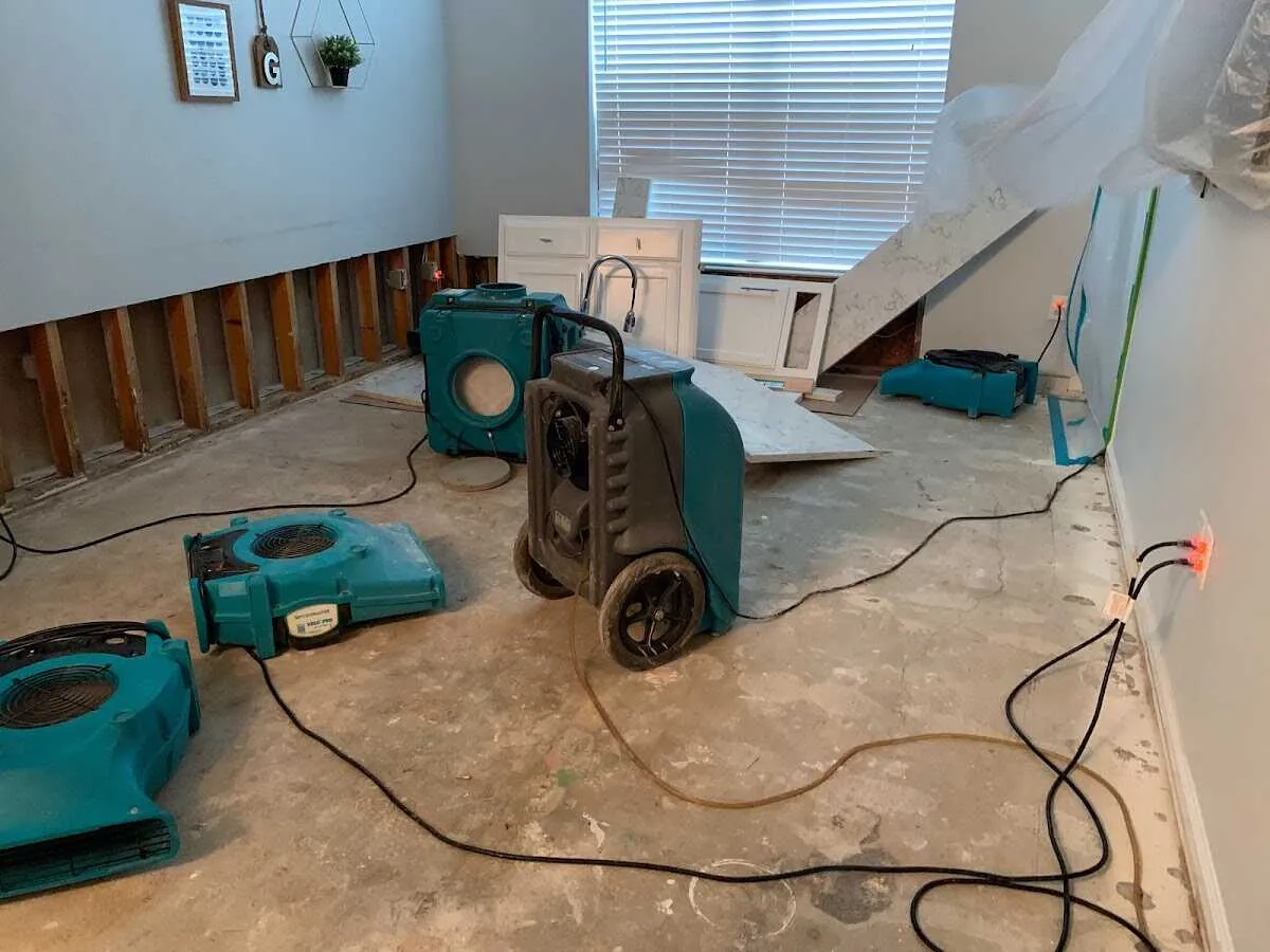 Dehumidifier in flood-cut room for Water Extraction & Removal in Vincent